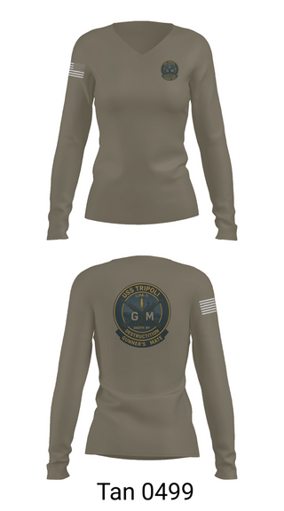 Womens Long Sleeve Vneck Shirt, USS TRIPOLI, , Teamtime, Team time, sublimation, custom sports apparel, team uniforms, spirit wear, spiritwear, sports uniforms, custom shirts, team store, custom team store, fundraiser sports, apparel fundraiser