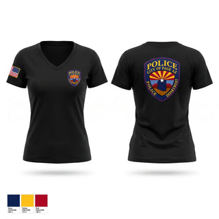 Womens Short Sleeve Vneck Shirt, Page Police, Police, Teamtime, Team time, sublimation, custom sports apparel, team uniforms, spirit wear, spiritwear, sports uniforms, custom shirts, team store, custom team store, fundraiser sports, apparel fundraiser