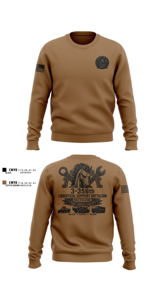 Crew Neck Sweatshirt, 3-356 LSB (Wild Stallions), Army, Teamtime, Team time, sublimation, custom sports apparel, team uniforms, spirit wear, spiritwear, sports uniforms, custom shirts, team store, custom team store, fundraiser sports, apparel fundraiser