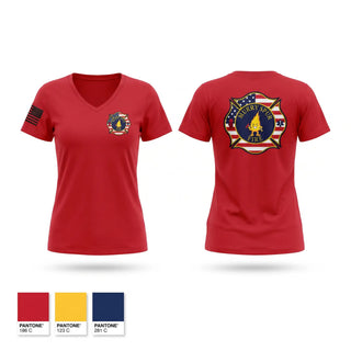 Womens Short Sleeve Vneck Shirt, Murry spur fire department, Fire Department, Teamtime, Team time, sublimation, custom sports apparel, team uniforms, spirit wear, spiritwear, sports uniforms, custom shirts, team store, custom team store, fundraiser sports, apparel fundraiser
