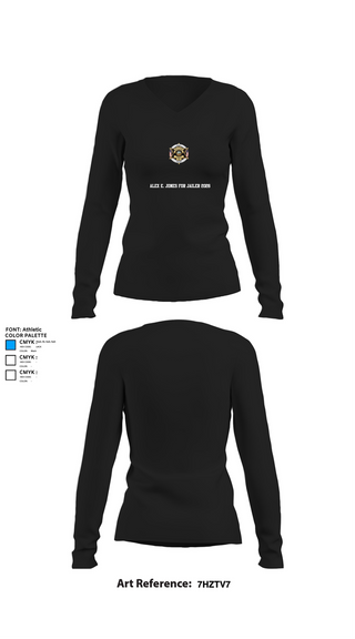 Womens Long Sleeve Vneck Shirt, Alex E. Jones for Jailer 2026, , Teamtime, Team time, sublimation, custom sports apparel, team uniforms, spirit wear, spiritwear, sports uniforms, custom shirts, team store, custom team store, fundraiser sports, apparel fundraiser