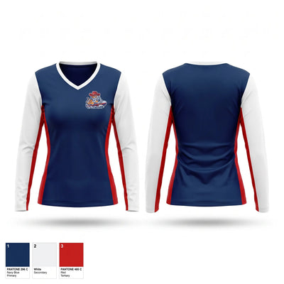 NAVY Women's Long Sleeve V-neck Shirt - 1