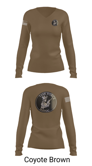 Womens Long Sleeve Vneck Shirt, Task Force Havoc, , Teamtime, Team time, sublimation, custom sports apparel, team uniforms, spirit wear, spiritwear, sports uniforms, custom shirts, team store, custom team store, fundraiser sports, apparel fundraiser