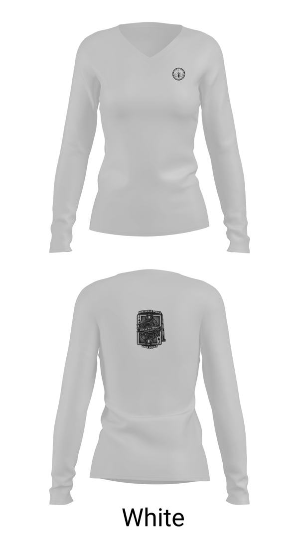 Womens Long Sleeve Vneck Shirt, Huntsville Police Department Bomb Squad, Police, Teamtime, Team time, sublimation, custom sports apparel, team uniforms, spirit wear, spiritwear, sports uniforms, custom shirts, team store, custom team store, fundraiser sports, apparel fundraiser
