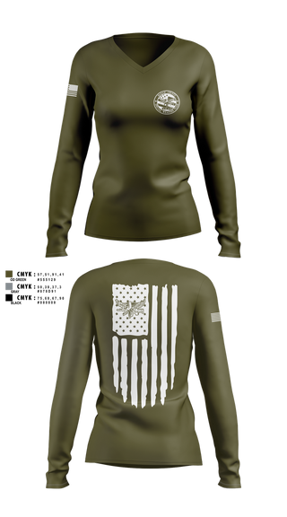 Womens Long Sleeve Vneck Shirt, PCSO Black Knights, , Teamtime, Team time, sublimation, custom sports apparel, team uniforms, spirit wear, spiritwear, sports uniforms, custom shirts, team store, custom team store, fundraiser sports, apparel fundraiser