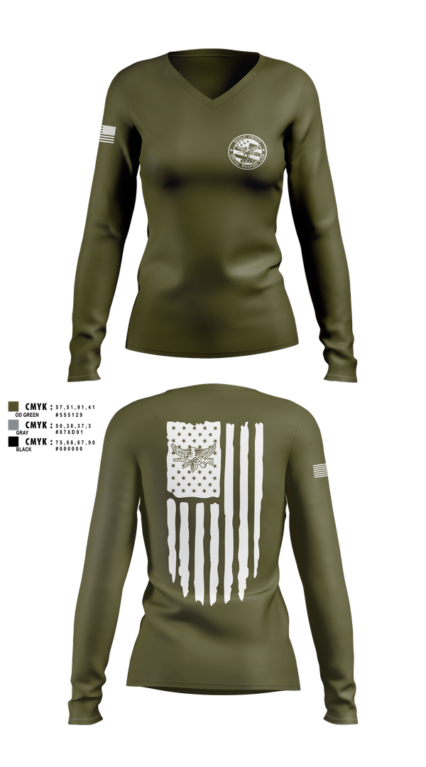 Womens Long Sleeve Vneck Shirt, PCSO Black Knights, , Teamtime, Team time, sublimation, custom sports apparel, team uniforms, spirit wear, spiritwear, sports uniforms, custom shirts, team store, custom team store, fundraiser sports, apparel fundraiser