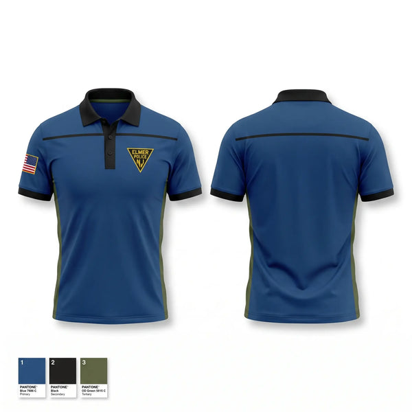 Short Sleeve Performance Polo, Elmer Borough Police Department, Police, Teamtime, Team time, sublimation, custom sports apparel, team uniforms, spirit wear, spiritwear, sports uniforms, custom shirts, team store, custom team store, fundraiser sports, apparel fundraiser