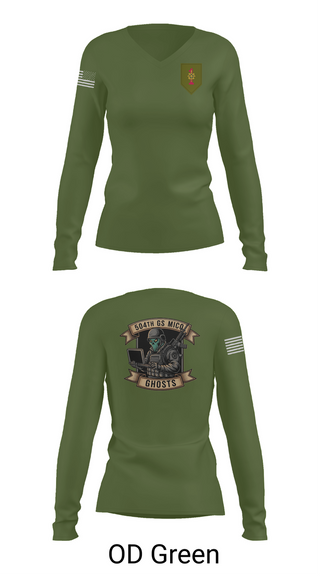 Womens Long Sleeve Vneck Shirt, 504th GS MICO, , Teamtime, Team time, sublimation, custom sports apparel, team uniforms, spirit wear, spiritwear, sports uniforms, custom shirts, team store, custom team store, fundraiser sports, apparel fundraiser