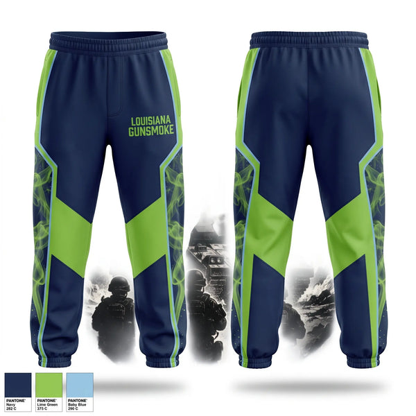 Sweatpants, Louisiana Gunsmoke, Softball, Teamtime, Team time, sublimation, custom sports apparel, team uniforms, spirit wear, spiritwear, sports uniforms, custom shirts, team store, custom team store, fundraiser sports, apparel fundraiser
