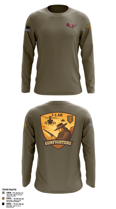 1-1 Attack Battalion, HHC, S2 65636649 Long Sleeve Performance Shirt 100