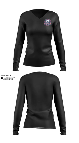 Womens Long Sleeve Vneck Shirt, Polar Select, Ice Hockey, Teamtime, Team time, sublimation, custom sports apparel, team uniforms, spirit wear, spiritwear, sports uniforms, custom shirts, team store, custom team store, fundraiser sports, apparel fundraiser