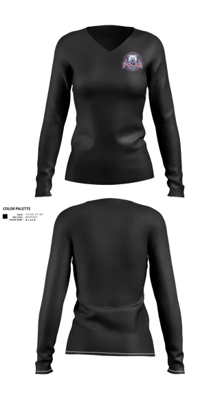 Womens Long Sleeve Vneck Shirt, Polar Select, Ice Hockey, Teamtime, Team time, sublimation, custom sports apparel, team uniforms, spirit wear, spiritwear, sports uniforms, custom shirts, team store, custom team store, fundraiser sports, apparel fundraiser