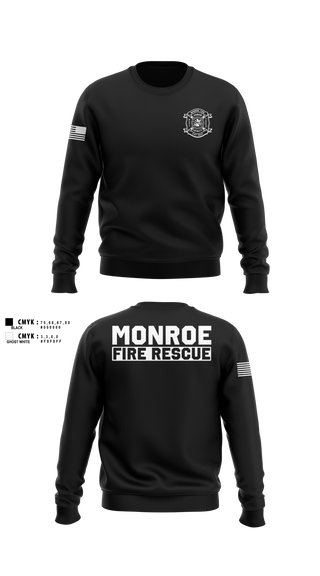 Crew Neck Sweatshirt, Monroe Fire Rescue, Fire Department, Teamtime, Team time, sublimation, custom sports apparel, team uniforms, spirit wear, spiritwear, sports uniforms, custom shirts, team store, custom team store, fundraiser sports, apparel fundraiser