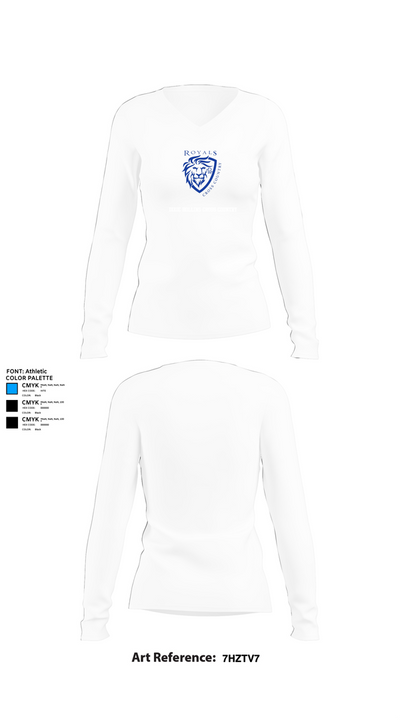 Dixie Hollins Cross Country 66828879 Women's Long Sleeve V-neck Shirt - 15