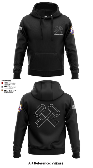 Hoodie, Uss San Antonio, Navy, Teamtime, Team time, sublimation, custom sports apparel, team uniforms, spirit wear, spiritwear, sports uniforms, custom shirts, team store, custom team store, fundraiser sports, apparel fundraiser