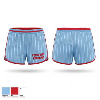 Womens Shorts, Porterville Rampage, Softball, Teamtime, Team time, sublimation, custom sports apparel, team uniforms, spirit wear, spiritwear, sports uniforms, custom shirts, team store, custom team store, fundraiser sports, apparel fundraiser