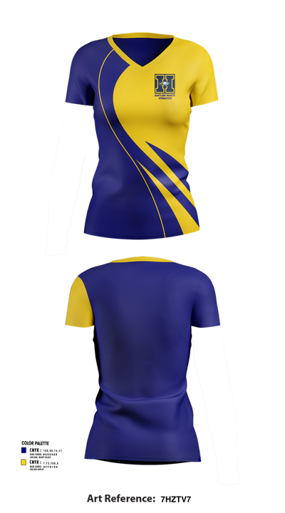 Hartland Varsity Gymnastics 44967978 Women's Short Sleeve V-neck Shirt - 1