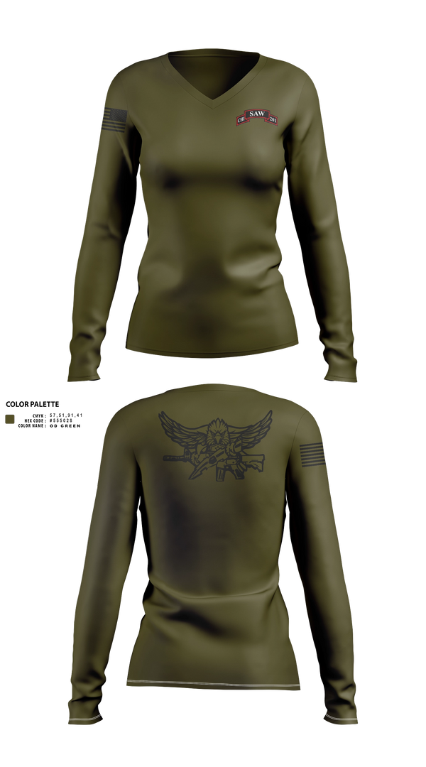 Womens Long Sleeve Vneck Shirt, Chicago Field Office, Police, Teamtime, Team time, sublimation, custom sports apparel, team uniforms, spirit wear, spiritwear, sports uniforms, custom shirts, team store, custom team store, fundraiser sports, apparel fundraiser