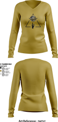 Ball Placement Women's Long Sleeve V-neck Shirt - 2