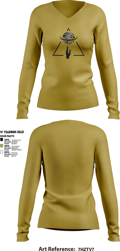 Ball Placement Women's Long Sleeve V-neck Shirt - 2