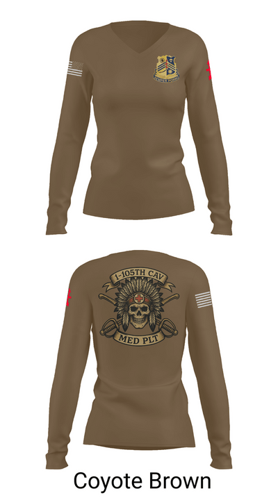1-105th cavalry 36351622 Women's Long Sleeve V-neck Shirt - 17