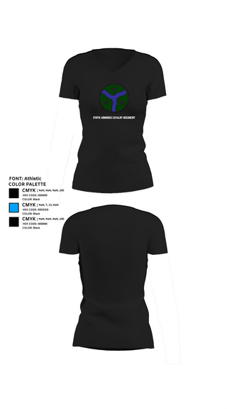Womens Short Sleeve Vneck Shirt, 278th Armored Cavalry Regiment, National Guard, Teamtime, Team time, sublimation, custom sports apparel, team uniforms, spirit wear, spiritwear, sports uniforms, custom shirts, team store, custom team store, fundraiser sports, apparel fundraiser