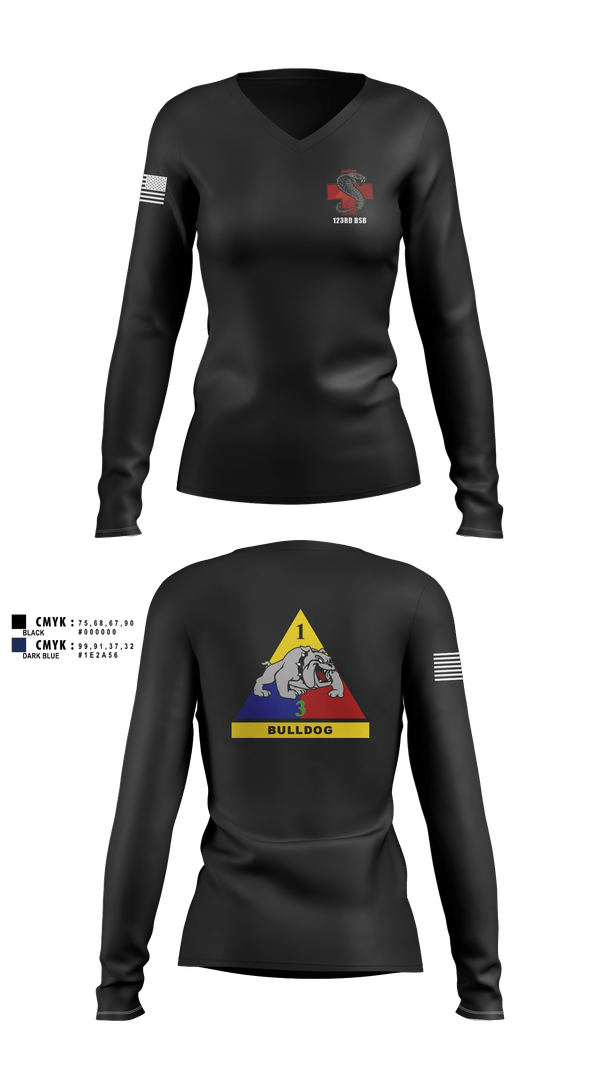 Womens Long Sleeve Vneck Shirt, 123rd BSB, Army, Teamtime, Team time, sublimation, custom sports apparel, team uniforms, spirit wear, spiritwear, sports uniforms, custom shirts, team store, custom team store, fundraiser sports, apparel fundraiser
