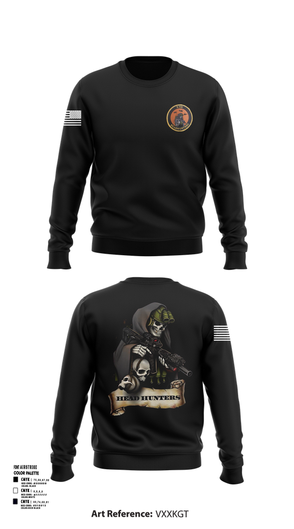 Crew Neck Sweatshirt, HHC 2-135th AVN REG, , Teamtime, Team time, sublimation, custom sports apparel, team uniforms, spirit wear, spiritwear, sports uniforms, custom shirts, team store, custom team store, fundraiser sports, apparel fundraiser