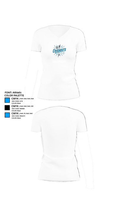 CRASHOUTS 16186938 Women's Short Sleeve V-neck Shirt - 18