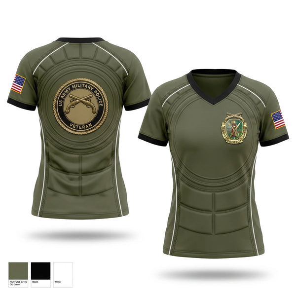 Womens Short Sleeve Vneck Shirt, 373rd Military Police Det, Army, Teamtime, Team time, sublimation, custom sports apparel, team uniforms, spirit wear, spiritwear, sports uniforms, custom shirts, team store, custom team store, fundraiser sports, apparel fundraiser