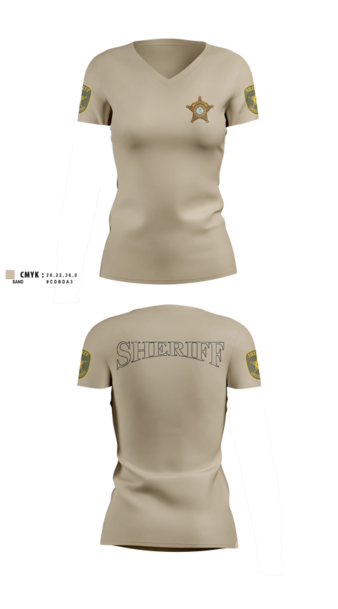 Womens Short Sleeve Vneck Shirt, Lincoln County Sheriffs office, Police, Teamtime, Team time, sublimation, custom sports apparel, team uniforms, spirit wear, spiritwear, sports uniforms, custom shirts, team store, custom team store, fundraiser sports, apparel fundraiser