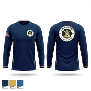 Long Sleeve Performance Shirt, Clay High NJROTC, Navy, Teamtime, Team time, sublimation, custom sports apparel, team uniforms, spirit wear, spiritwear, sports uniforms, custom shirts, team store, custom team store, fundraiser sports, apparel fundraiser