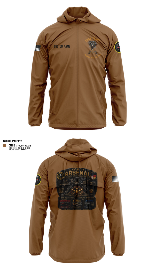 Windbreaker, Legacy 3/2 Fury Troop, Army, Teamtime, Team time, sublimation, custom sports apparel, team uniforms, spirit wear, spiritwear, sports uniforms, custom shirts, team store, custom team store, fundraiser sports, apparel fundraiser