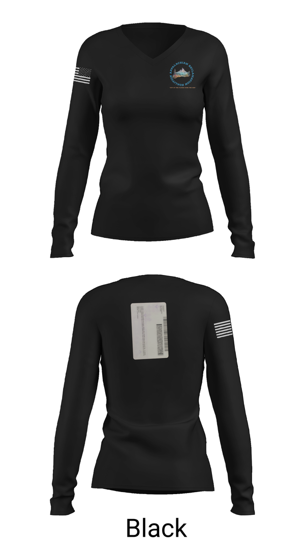 Womens Long Sleeve Vneck Shirt, Appalachian Reclamation Koalition, , Teamtime, Team time, sublimation, custom sports apparel, team uniforms, spirit wear, spiritwear, sports uniforms, custom shirts, team store, custom team store, fundraiser sports, apparel fundraiser