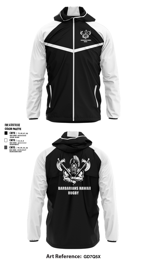 Windbreaker, BARBARIANS HAWAII, Rugby, Teamtime, Team time, sublimation, custom sports apparel, team uniforms, spirit wear, spiritwear, sports uniforms, custom shirts, team store, custom team store, fundraiser sports, apparel fundraiser