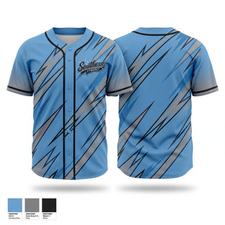 Full Button Baseball Jersey, Southern Synergy, Baseball, Teamtime, Team time, sublimation, custom sports apparel, team uniforms, spirit wear, spiritwear, sports uniforms, custom shirts, team store, custom team store, fundraiser sports, apparel fundraiser
