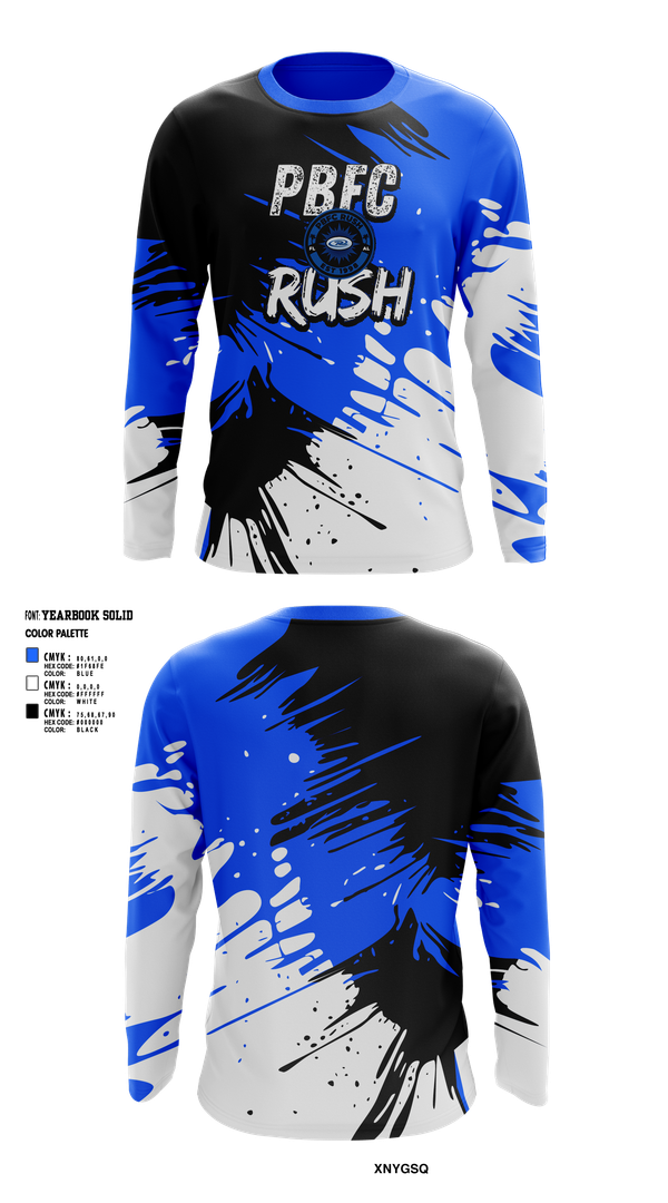 Long Sleeve Performance Shirt, PBFC Rush, Spirit Store, Teamtime, Team time, sublimation, custom sports apparel, team uniforms, spirit wear, spiritwear, sports uniforms, custom shirts, team store, custom team store, fundraiser sports, apparel fundraiser