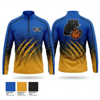 Quarter Zip Jacket, C.O.E Blue Panthers, Men's Basketball, Teamtime, Team time, sublimation, custom sports apparel, team uniforms, spirit wear, spiritwear, sports uniforms, custom shirts, team store, custom team store, fundraiser sports, apparel fundraiser