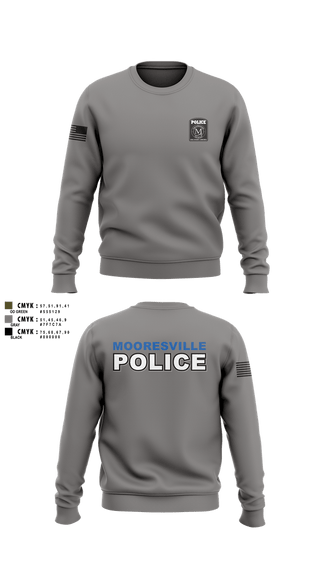 Crew Neck Sweatshirt, Mooresville Police Department, Police, Teamtime, Team time, sublimation, custom sports apparel, team uniforms, spirit wear, spiritwear, sports uniforms, custom shirts, team store, custom team store, fundraiser sports, apparel fundraiser