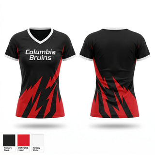 Womens Short Sleeve Vneck Shirt, Columbia Bruins, Cheer, Teamtime, Team time, sublimation, custom sports apparel, team uniforms, spirit wear, spiritwear, sports uniforms, custom shirts, team store, custom team store, fundraiser sports, apparel fundraiser