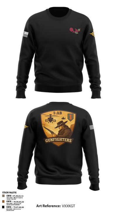 1-1 Attack Battalion, HHC, S2 65636649 Crew Neck Sweatshirt - 3