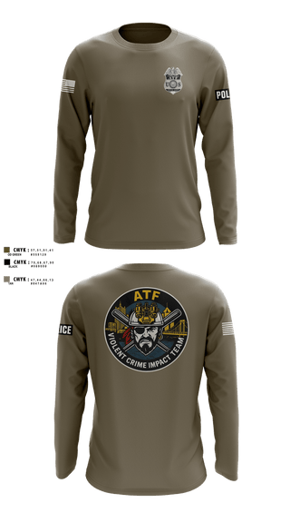 Long Sleeve Performance Shirt, ATF, Police, Teamtime, Team time, sublimation, custom sports apparel, team uniforms, spirit wear, spiritwear, sports uniforms, custom shirts, team store, custom team store, fundraiser sports, apparel fundraiser