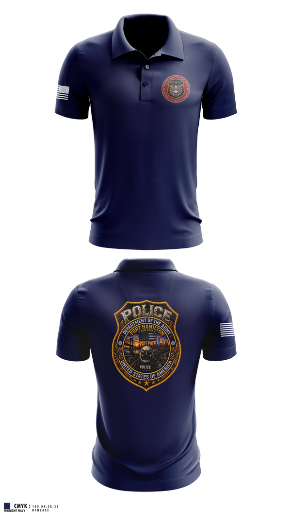 Short Sleeve Performance Polo, Fort Hamilton Police, Police, Teamtime, Team time, sublimation, custom sports apparel, team uniforms, spirit wear, spiritwear, sports uniforms, custom shirts, team store, custom team store, fundraiser sports, apparel fundraiser