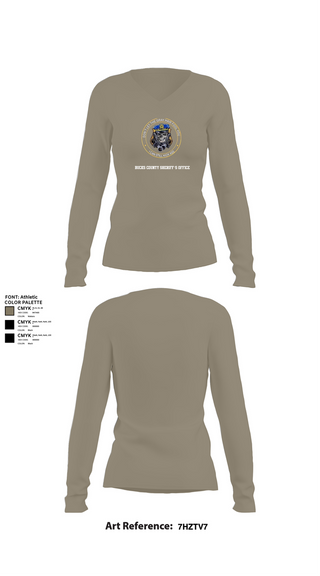 Womens Long Sleeve Vneck Shirt, Bucks county Sheriff’s office, , Teamtime, Team time, sublimation, custom sports apparel, team uniforms, spirit wear, spiritwear, sports uniforms, custom shirts, team store, custom team store, fundraiser sports, apparel fundraiser