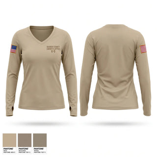 Womens Long Sleeve Vneck Shirt, Warren County Sheriff’s Office K-9, Police, Teamtime, Team time, sublimation, custom sports apparel, team uniforms, spirit wear, spiritwear, sports uniforms, custom shirts, team store, custom team store, fundraiser sports, apparel fundraiser
