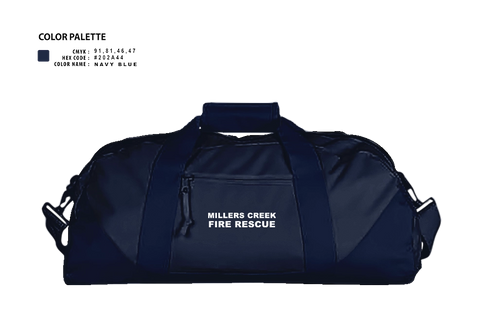Duffle Bag, Millers Creek Fire Rescue, Fire Department, Teamtime, Team time, sublimation, custom sports apparel, team uniforms, spirit wear, spiritwear, sports uniforms, custom shirts, team store, custom team store, fundraiser sports, apparel fundraiser