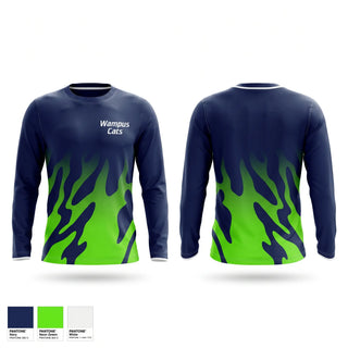 Long Sleeve Performance Shirt, Wampus Cats, Baseball, Teamtime, Team time, sublimation, custom sports apparel, team uniforms, spirit wear, spiritwear, sports uniforms, custom shirts, team store, custom team store, fundraiser sports, apparel fundraiser