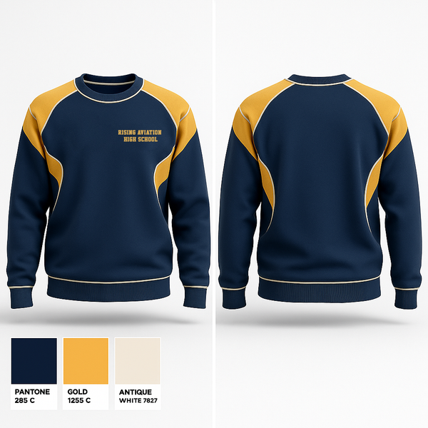 Crew Neck Sweatshirt, Rising Aviation High School, Spirit Store, Teamtime, Team time, sublimation, custom sports apparel, team uniforms, spirit wear, spiritwear, sports uniforms, custom shirts, team store, custom team store, fundraiser sports, apparel fundraiser