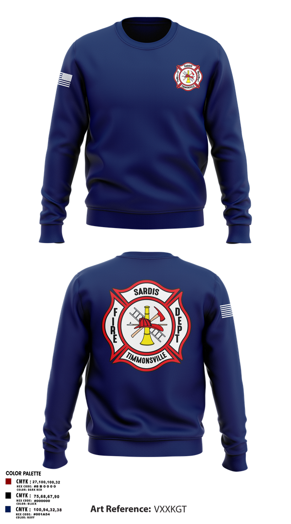 Crew Neck Sweatshirt, Sardis-Timmonsville fire department station 1, , Teamtime, Team time, sublimation, custom sports apparel, team uniforms, spirit wear, spiritwear, sports uniforms, custom shirts, team store, custom team store, fundraiser sports, apparel fundraiser