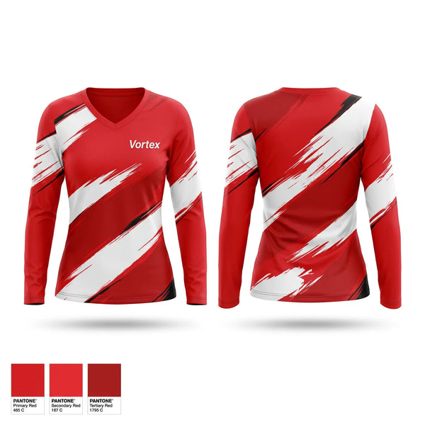 Womens Long Sleeve Vneck Shirt, Vortex, Softball, Teamtime, Team time, sublimation, custom sports apparel, team uniforms, spirit wear, spiritwear, sports uniforms, custom shirts, team store, custom team store, fundraiser sports, apparel fundraiser